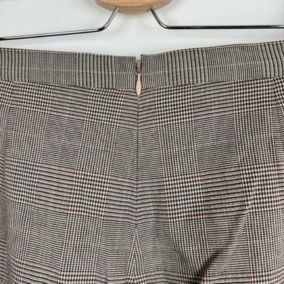 Gai Mattiolo Brown Plaid High Waited Wide Leg Trouser Pants Size IT 42 US 6 - Picture 4 of 8